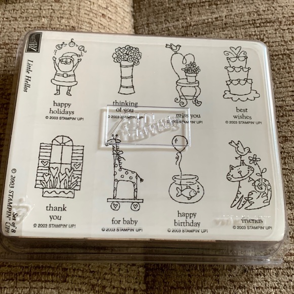 Stampin’up 2003 set of 8 ‘Little Hello’s’ set of unused stamps - Picture 1 of 2